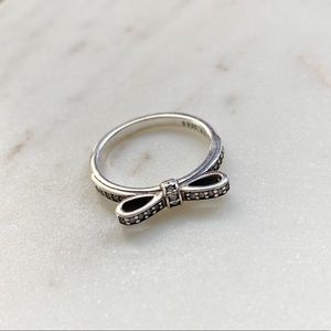 Pandora sterling silver bow ring * retired